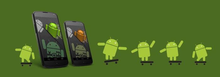 Android R oder Android 11? Android-Männchen auf Scateborads und zwei Android-Handys mit Android-Männchen.. Bild: Pixabay