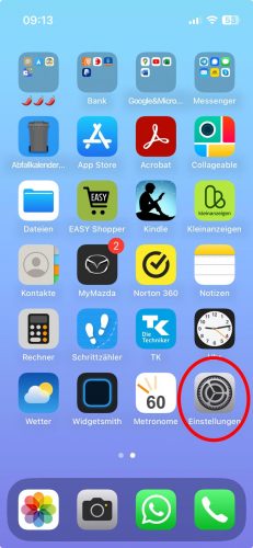 Handy-Einstellungen – iPhone – Display mit Apps. Bild: PC-SPEZIALISTBild: PC-SPEZIALIST