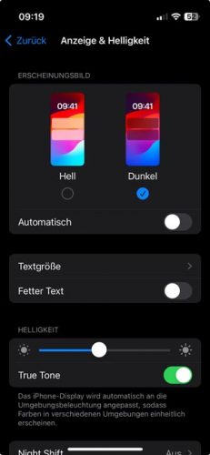 Einstellungen – Handy – iPhone – Dark Mode. Bild: PC-SPEZIALIST
