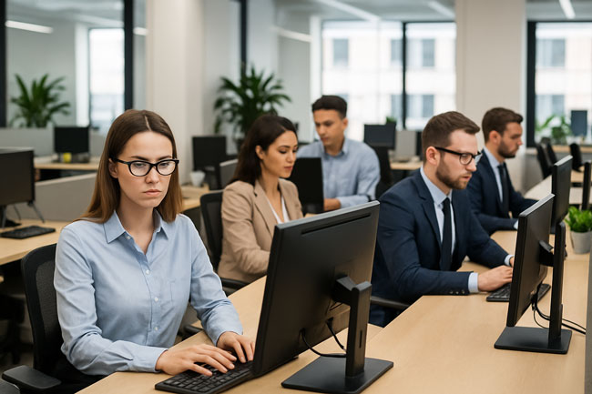 Urlaubsübergabe | Vertretung im Büro. Bild: ChatGPT (Bild erstellt mit KI)