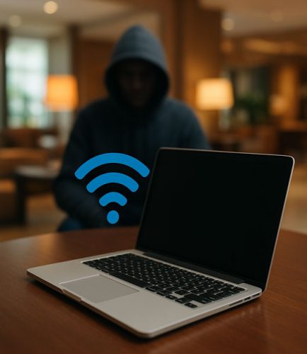 Travel Security | Hacker | offenes WLAN. Bild: ChatGPT (Bild generiert mit KI)