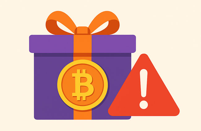 Gefälschtes Krypto-Geschenk als Phishing-Falle. Bild: Bild: ChatGPT (Bild erstellt mit KI)