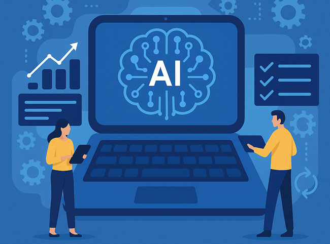Infografik zeigt zentrale Observability-Plattform mit KI-Symbolen, Datenströmen und Automatisierungs-Icons. Bild: ChatGPT (Bild erstellt mit KI)
