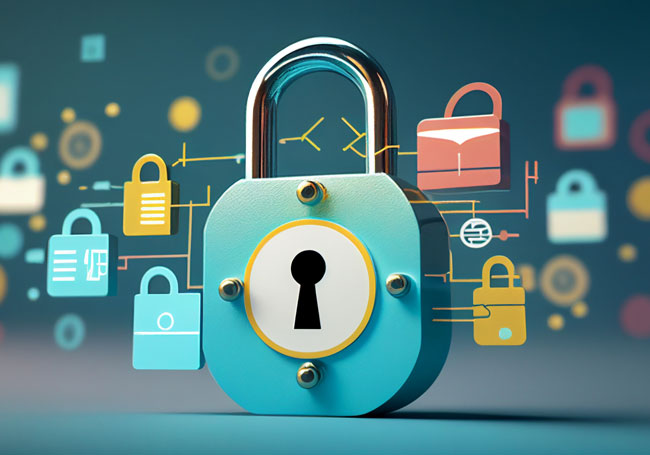 Netzwerksicherheit | Schloss als Symbol. Bild: stock.adobe.com/Danny (https://stock.adobe.com/de/images/locked-and-secure-protecting-your-digital-assets-a-stock-photo-that-showcases-the-importance-of-cybersecurity-through-the-use-of-a-lock-as-a-symbol-of-protection-for-digital-assets/580196705)