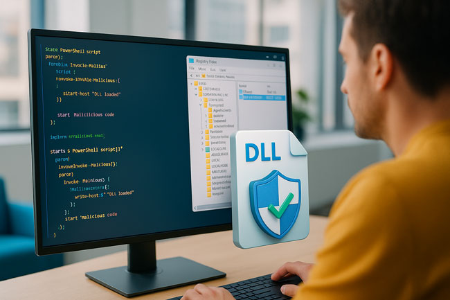 LOTL-Angriffe | Mitarbeiter im Büro. Bild: ChatGPT (Bild erstellt mit KI)