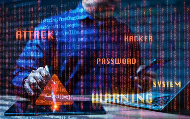 Sichere USV | Sicherheitskonzept gegen Cyberangriff. Bild: stock.adobe.com/Mdisk https://stock.adobe.com/de/images/security-concept-vigilant-cyber-protection-is-crucial-as-a-warning-against-hackers-viruses-and-ransomware-threats-ensuring-security-of-passwords-and-defending-against-cyber-attacks-on-networks/715682471