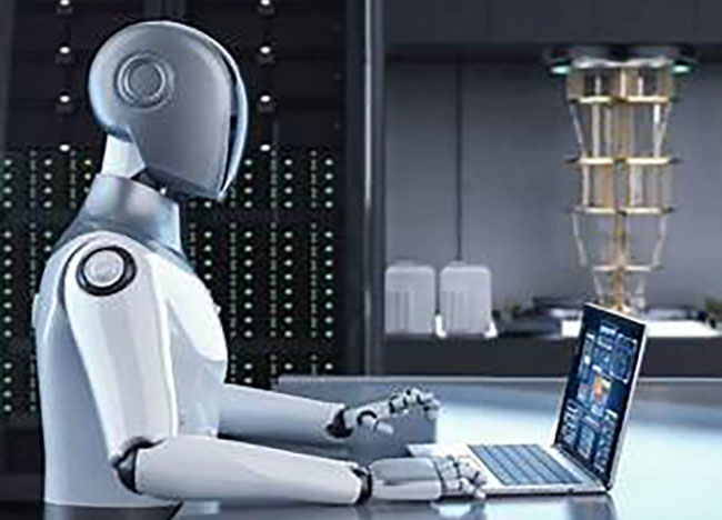 Microsoft-365-Preise: Digitale KI-Anwendung auf einem Bildschirm im Büro. Bild: ChatGPT (Bild generiert mit KI)