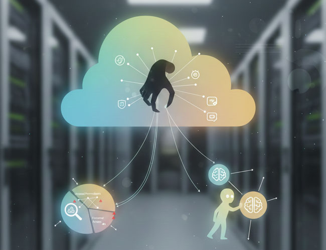 KI-Angriff auf AWS | Wolke mit greifender Hand. Bild: Gemini (Bild erstellt mit KI)