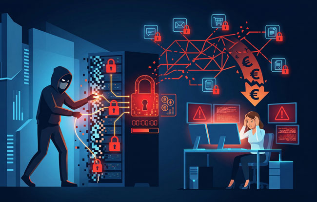 Cyberangriff | Hacker | Datenklau. Bild: Gemini (Bild erstellt mit KI)