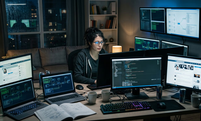 LinkedIn-Hacker | Phishing | Cyberkriminelle. Bild: Gemini (Bild erstellt von KI)