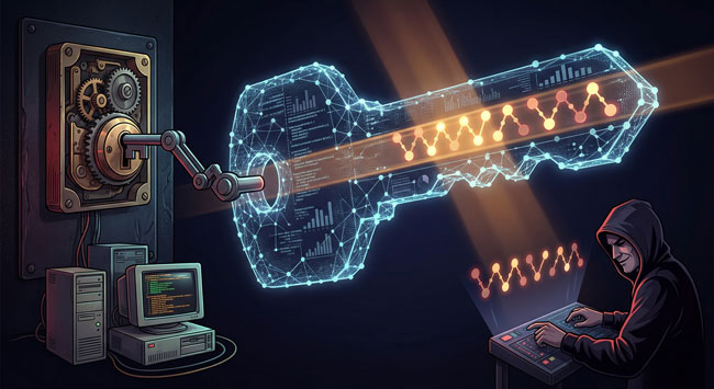 Passwortsicherheit | Schwachstelle Sprachmodelle. Bild: Gemini (Bild erstellt mit KI)