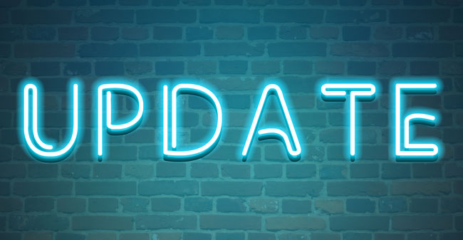 Microsoft-Defender-Sicherheitslücke | Neonröhren bilden den Begriff UPDATE. Bild: stock.asdobe.com/weissdesign https://stock.adobe.com/de/images/update-web-sticker-button/312006647