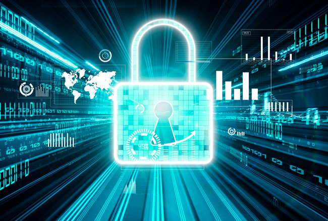 Cybersicherheit durch Cyber Resiliance Act: ONline Daten durch Schloss gesichert. Bild: stock.adobe.com/InfiniteFlow https://stock.adobe.com/de/images/cyber-security-and-online-data-protection-with-tacit-secured-encryption-software-concept-of-smart-digital-transformation-and-technology-disruption-that-changes-global-trends-in-new-information-era/541863220
